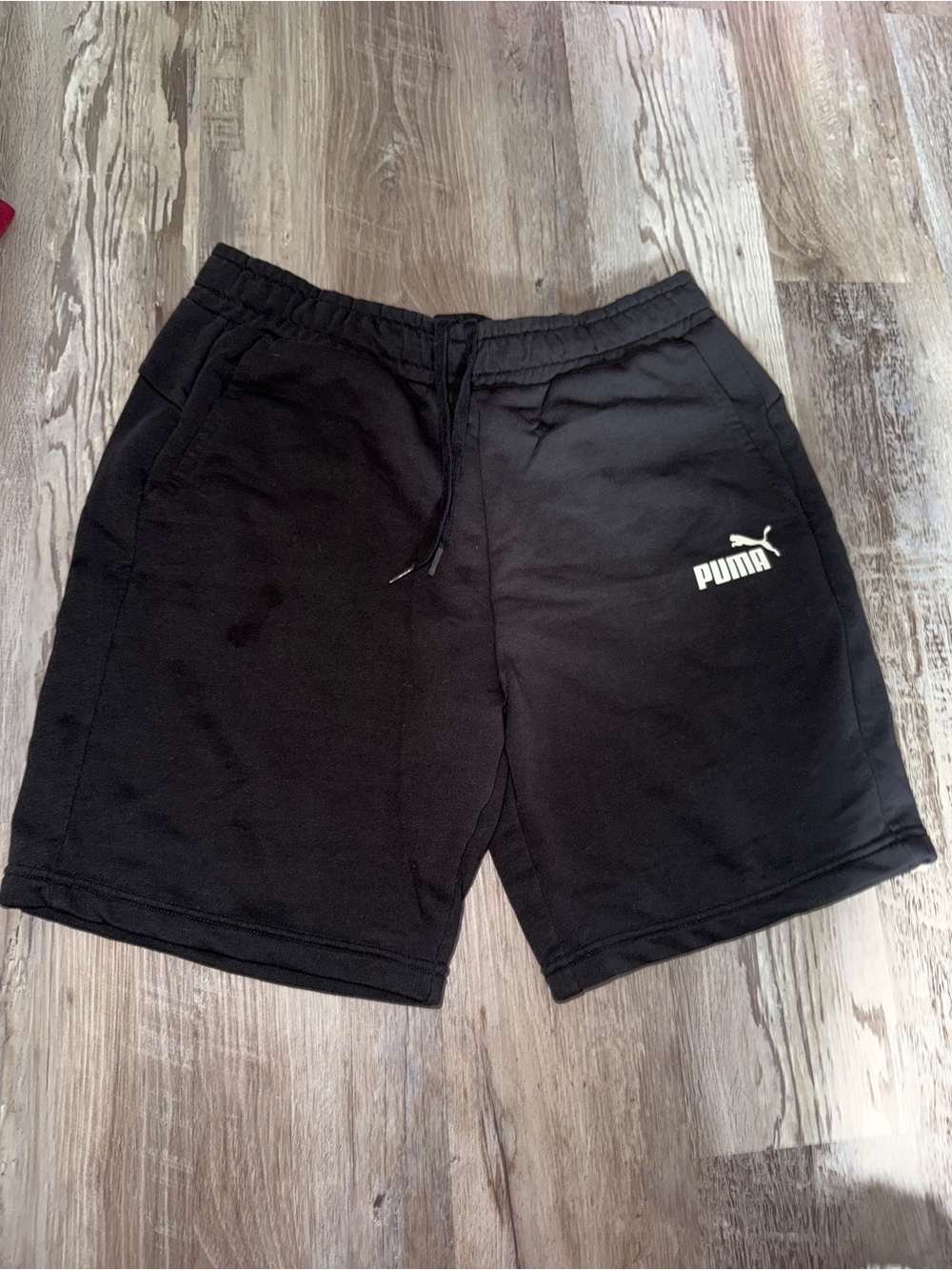 Puma Black Men's Athletic Drawstring Shorts with Logo